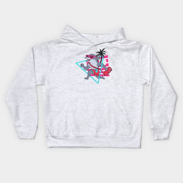 Baywatch dolphin Kids Hoodie by Deduder.store